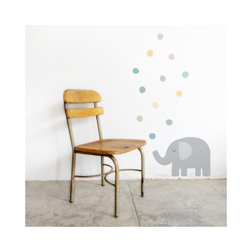 Tresxics textile Wandaufkleber mit Elefantenmuster