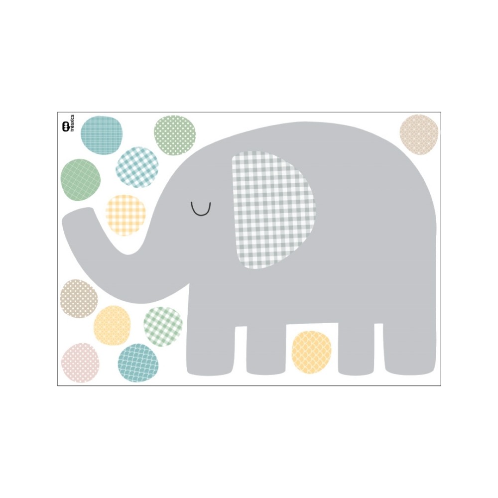 Tresxics textile Wandaufkleber mit Elefantenmuster