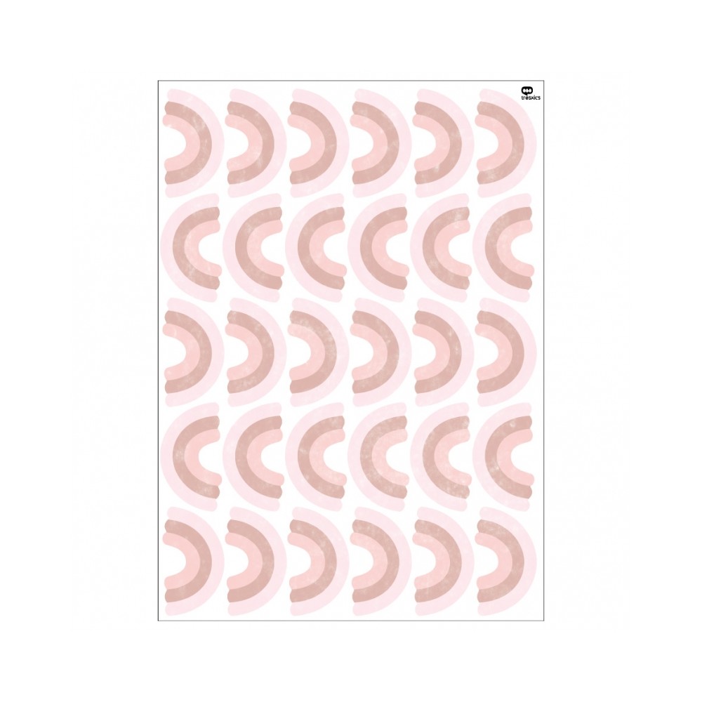 Mini autocollant arc-en-ciel (1 arc), rose