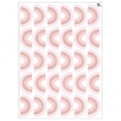 Mini autocollant arc-en-ciel (1 arc), rose