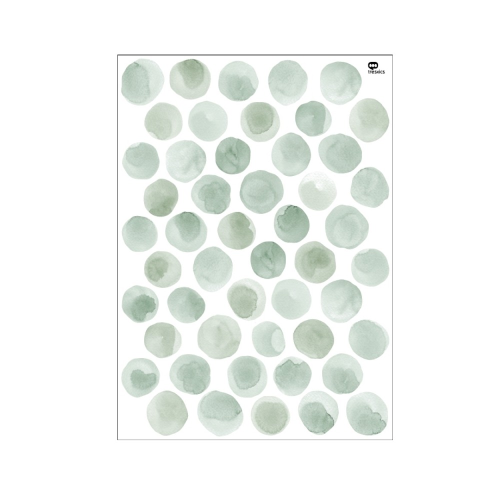 Tresxics textile Wandaufkleber mit unregelmäßigen Punkten (1 Bogen), Grün