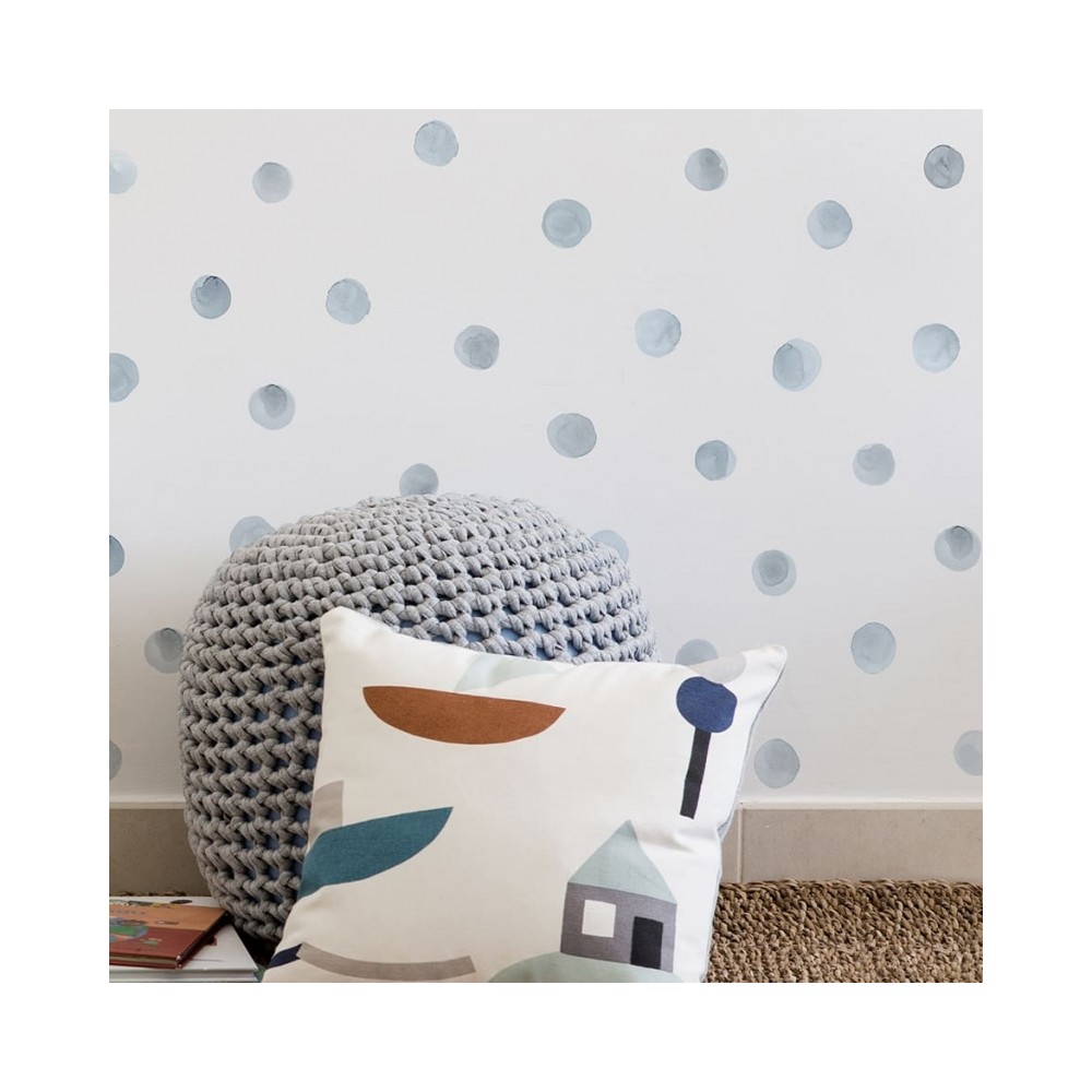 Tresxics textile Wandaufkleber mit unregelmässigen Punkten (1 Bogen), Blau