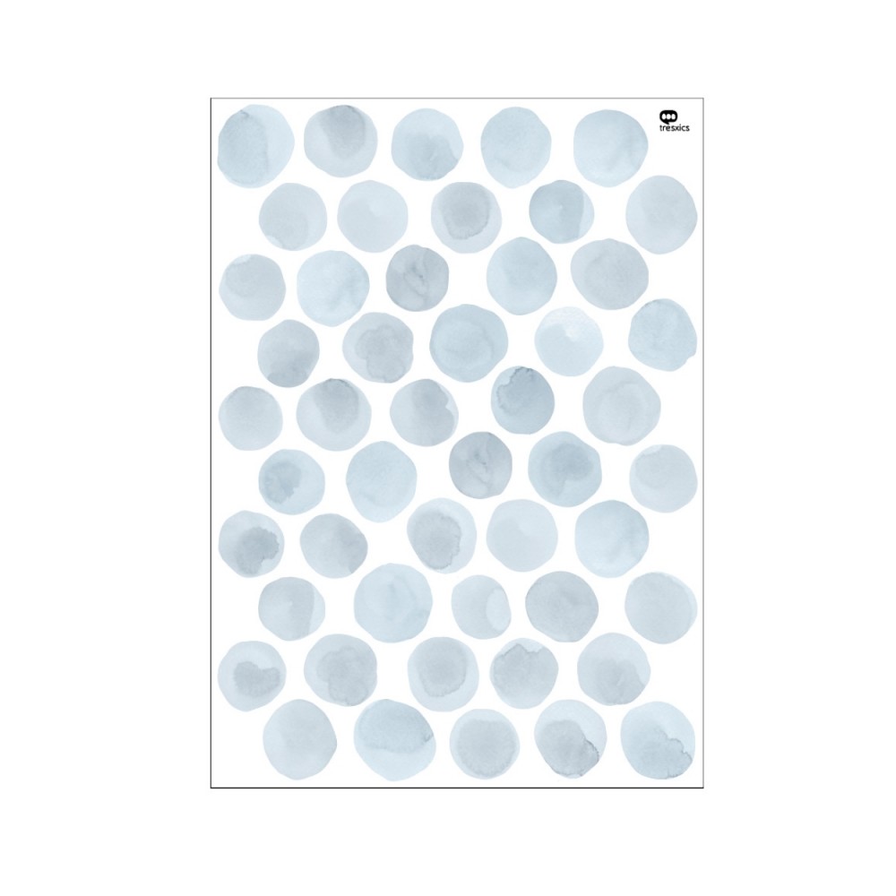 Tresxics textile Wandaufkleber mit unregelmässigen Punkten (1 Bogen), Blau