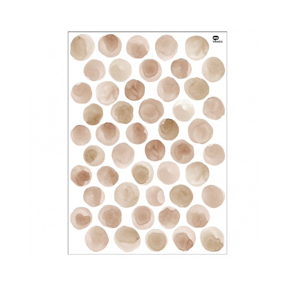 Tresxics textile Wandaufkleber mit unregelmässigen Punkten (1 Bogen), Braun