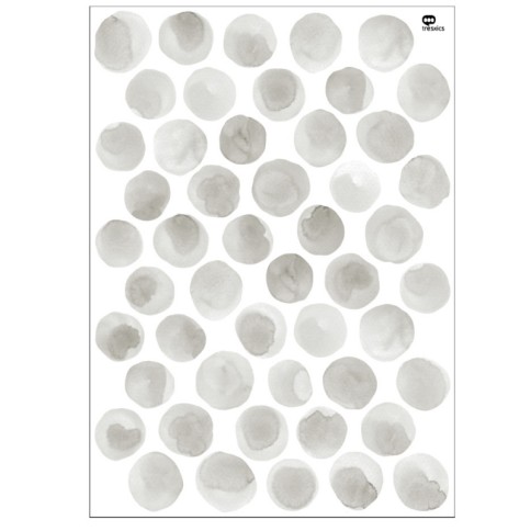 Tresxics textile Wandaufkleber mit unregelmässigen Punkten (1 Bogen), Grau