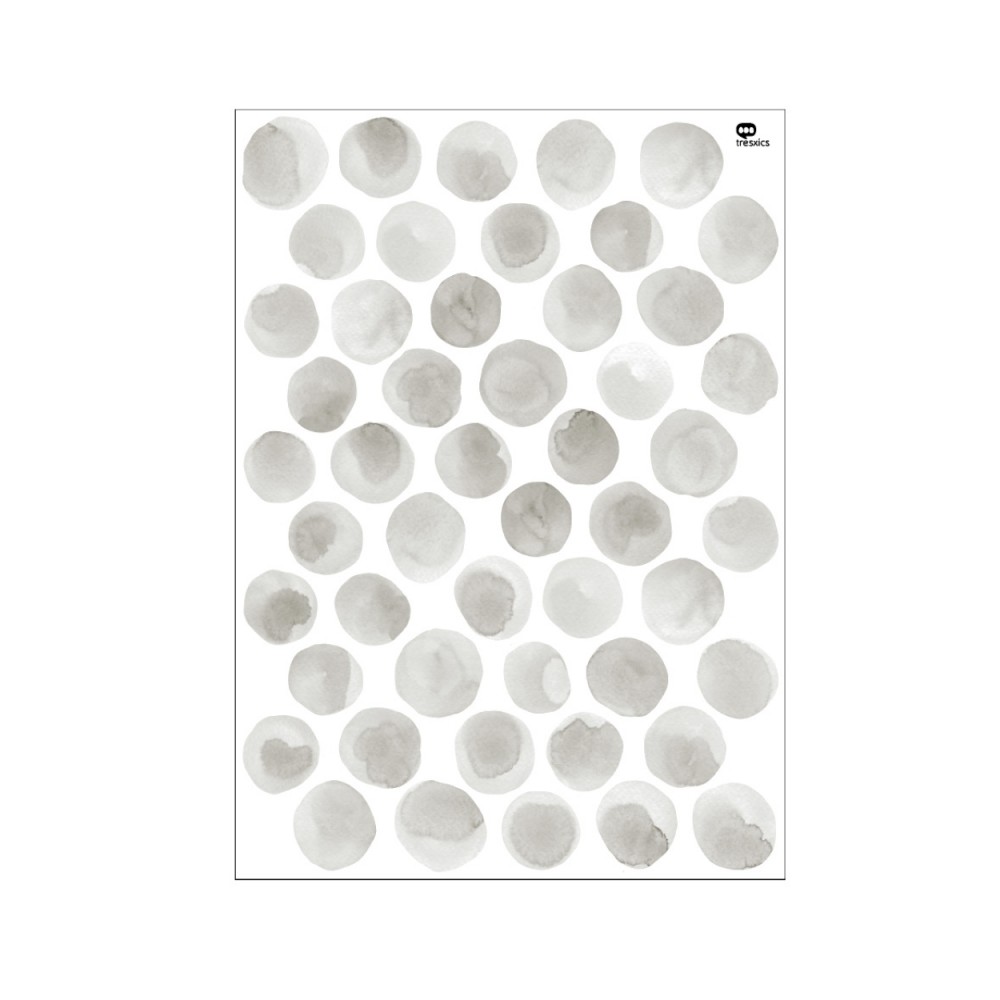 Tresxics textile Wandaufkleber mit unregelmässigen Punkten (1 Bogen), Grau