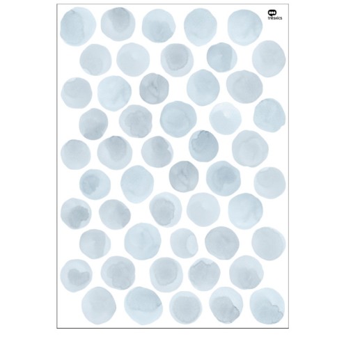 Tresxics textile Wandaufkleber mit unregelmässigen Punkten (2 Bogen), Blau