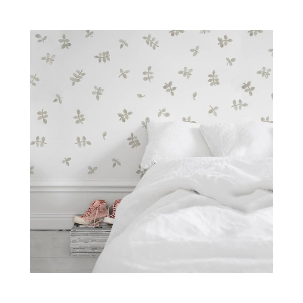 Tresxics textile Wandaufkleber mit Aquarellblättern (1 Bogen), Grün