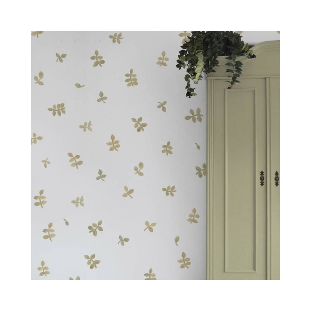 Tresxics textile Wandaufkleber mit Aquarellblättern (1 Bogen), Braun