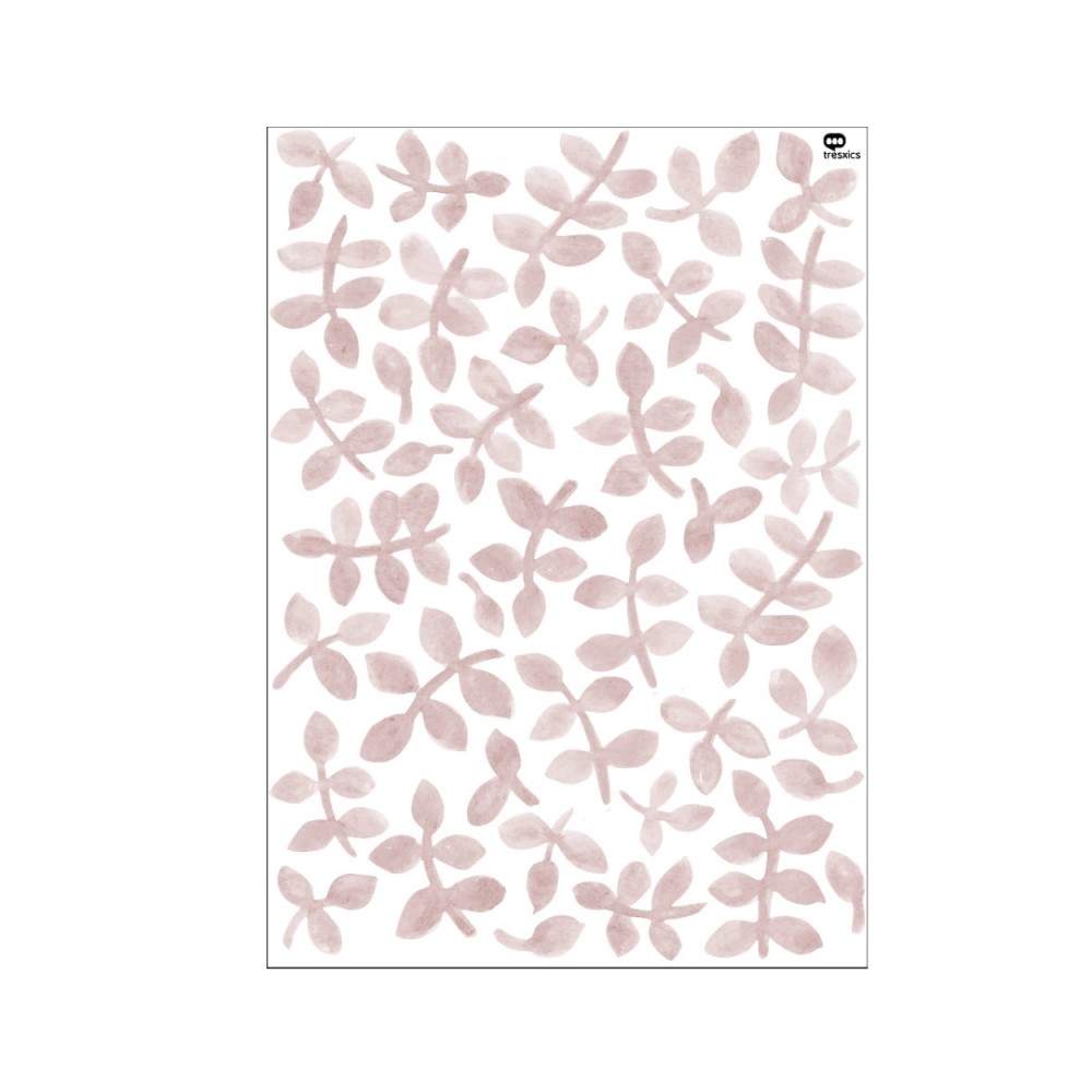 Tresxics textile Wandaufkleber mit Aquarellblättern (2 Bogen), Pink