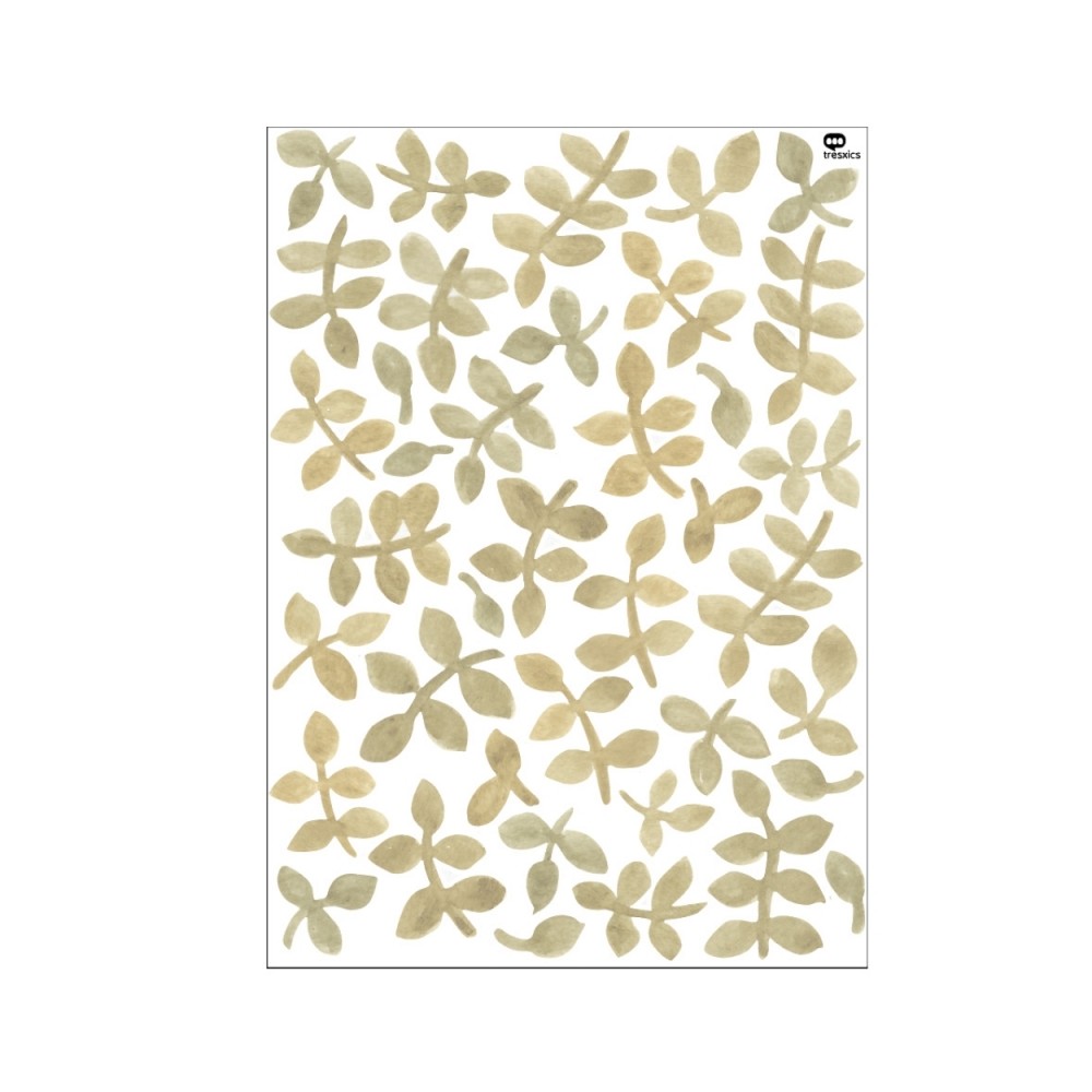Tresxics textile Wandaufkleber mit Aquarellblättern (2 Bogen), Gelb