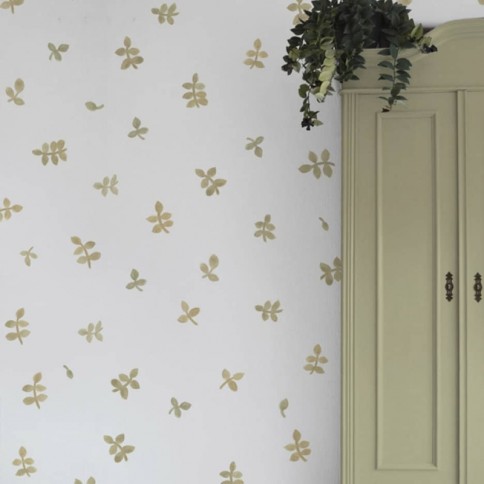 Tresxics textile Wandaufkleber mit Aquarellblättern (2 Bogen), Grün