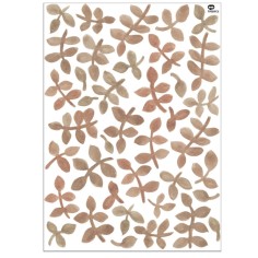 Tresxics textile Wandaufkleber mit Aquarellblättern (2 Bogen), Braun
