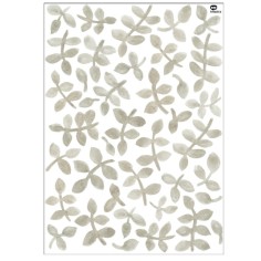 Tresxics textile Wandaufkleber mit Aquarellblättern (2 Bogen), Grau