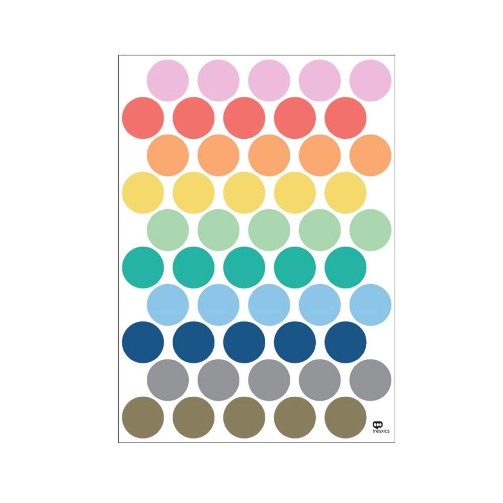 Tresxics textile Wandaufkleber mit regelmässigen Punkten (2 Bogen), Bright