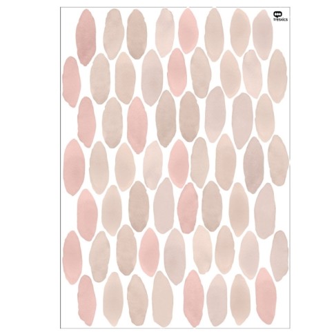 Tresxics textile Wandaufkleber mit Aquarelltropfen (1 Bogen), Pink