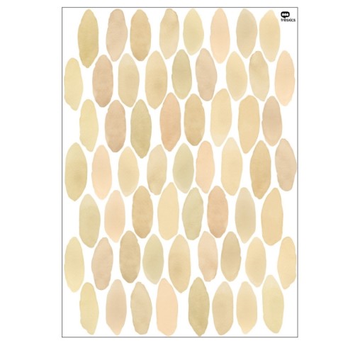 Tresxics textile Wandaufkleber mit Aquarelltropfen (1 Bogen), Gelb