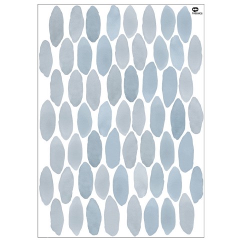 Tresxics textile Wandaufkleber mit Aquarelltropfen (1 Bogen), Blau