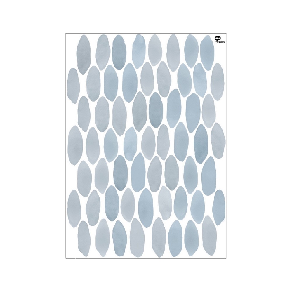 Tresxics textile Wandaufkleber mit Aquarelltropfen (1 Bogen), Blau