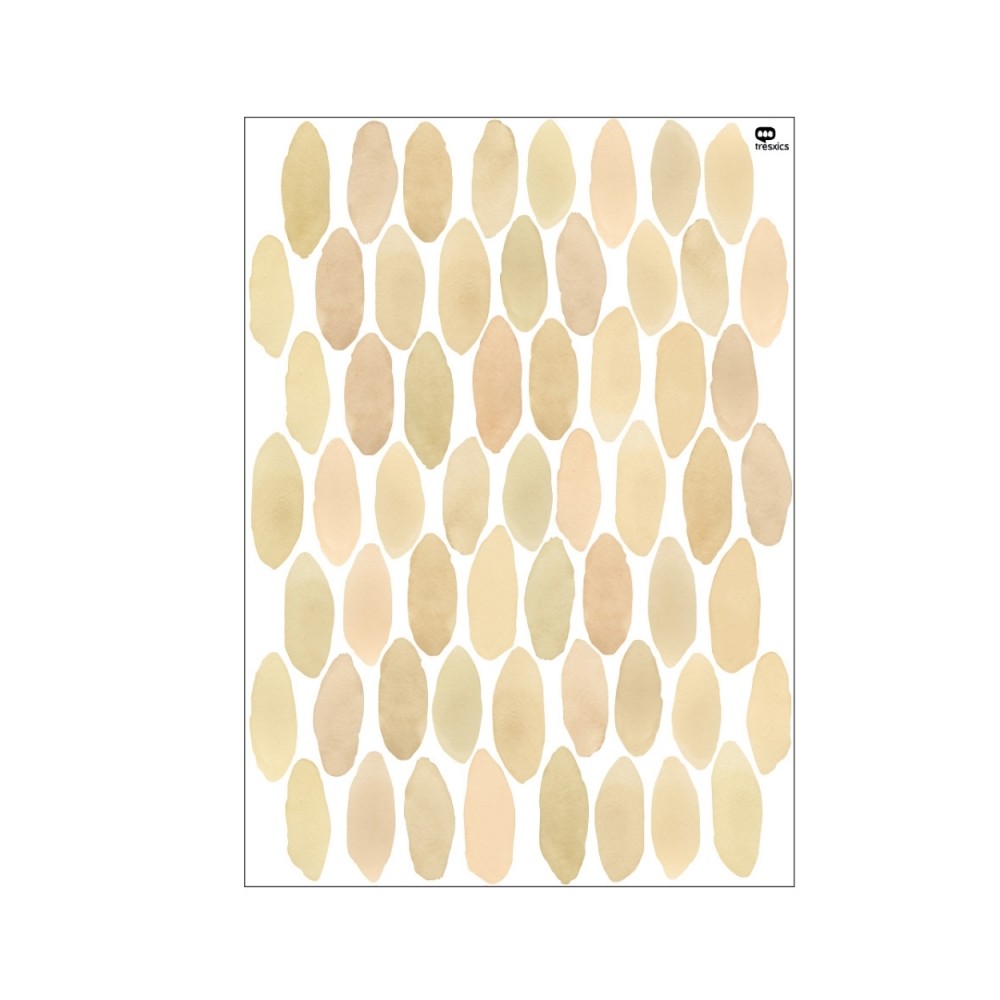 Tresxics textile Wandaufkleber mit Aquarelltropfen (2 Bogen), Gelb