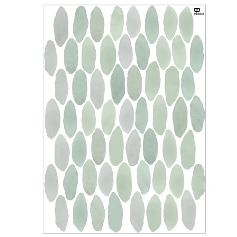 Tresxics textile Wandaufkleber mit Aquarelltropfen (2 Bogen), Grün