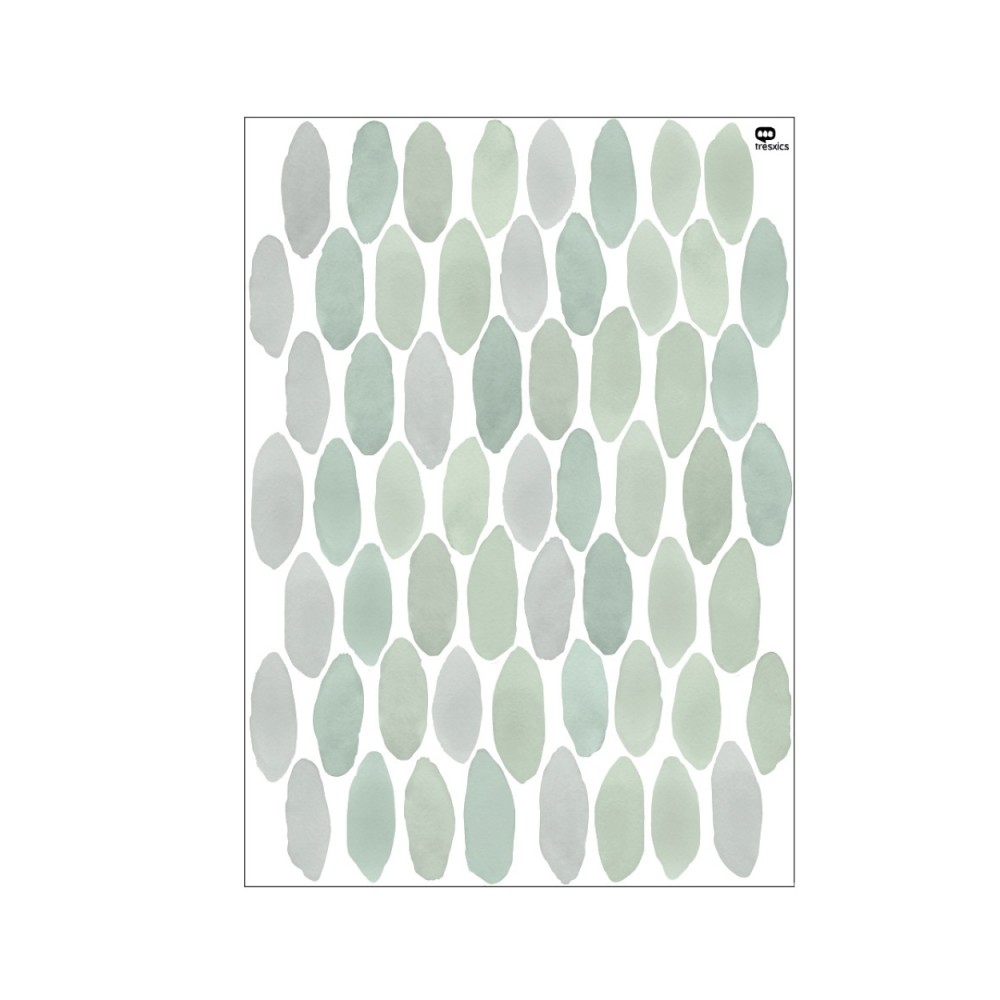 Tresxics textile Wandaufkleber mit Aquarelltropfen (2 Bogen), Grün