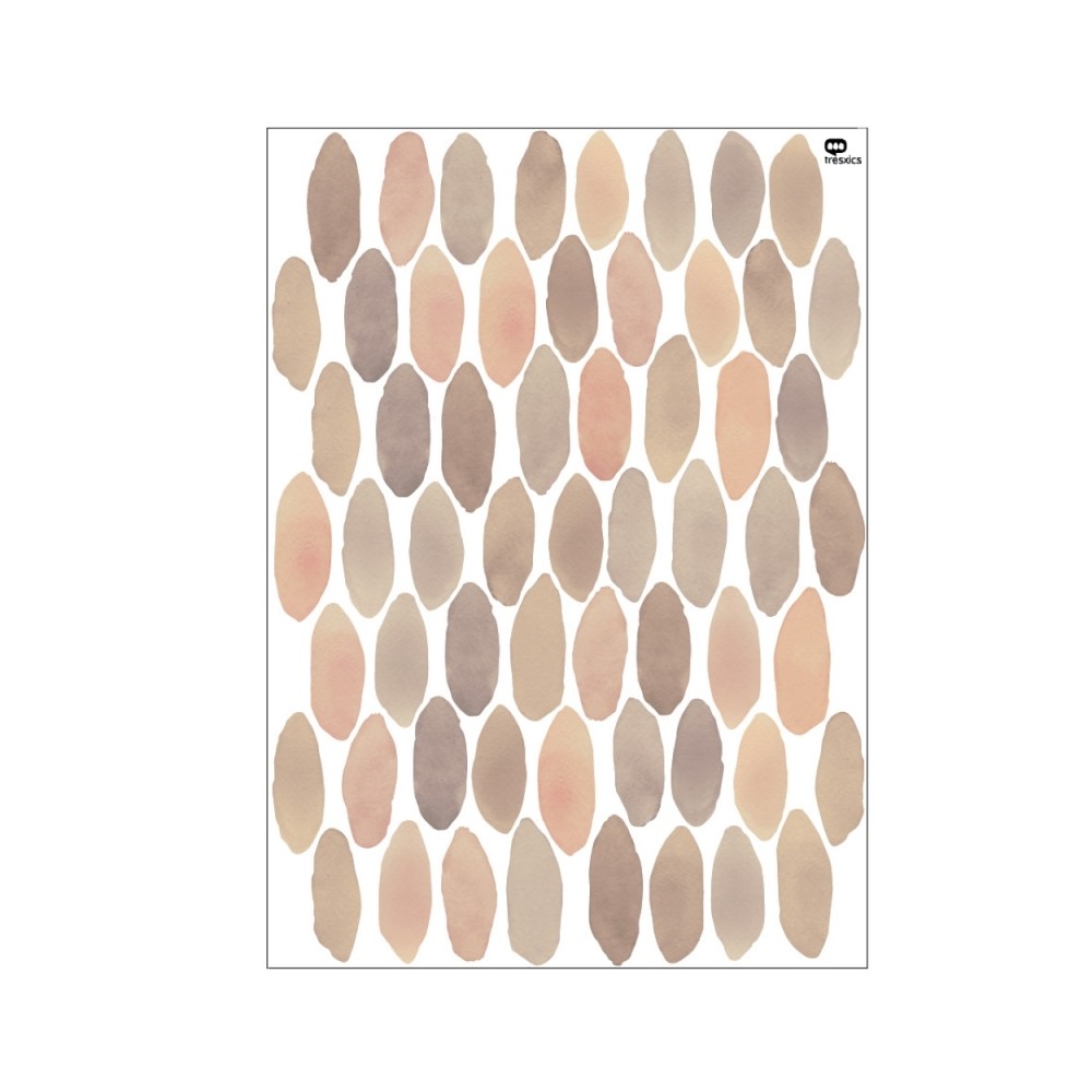 Tresxics textile Wandaufkleber mit Aquarelltropfen (2 Bogen), Braun