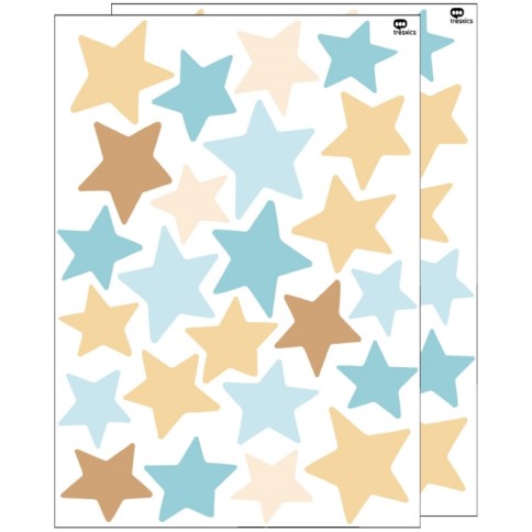 Tresxics textile Wandaufkleber (1 Bogen), Sterne Blau
