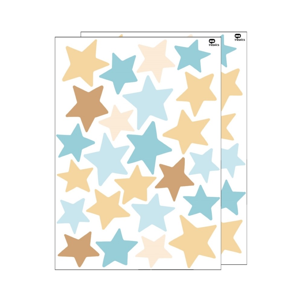 Tresxics textile Wandaufkleber (1 Bogen), Sterne Blau
