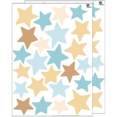 Tresxics textile Wandaufkleber (1 Bogen), Sterne Blau