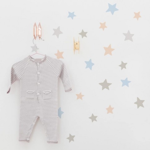 Tresxics textile Wandaufkleber (2 Bogen), Sterne Blau