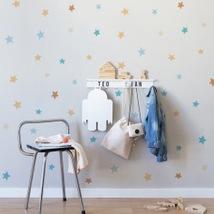 Tresxics textile Wandaufkleber (2 Bogen), Sterne Blau