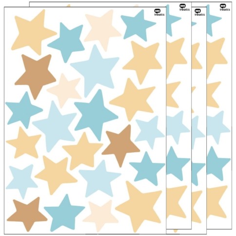 Tresxics textile Wandaufkleber (2 Bogen), Sterne Blau