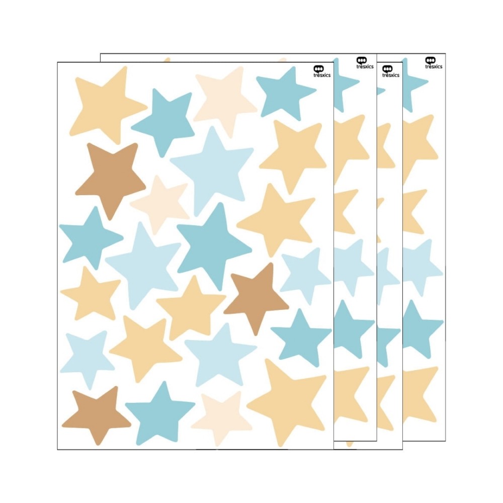 Tresxics textile Wandaufkleber (2 Bogen), Sterne Blau