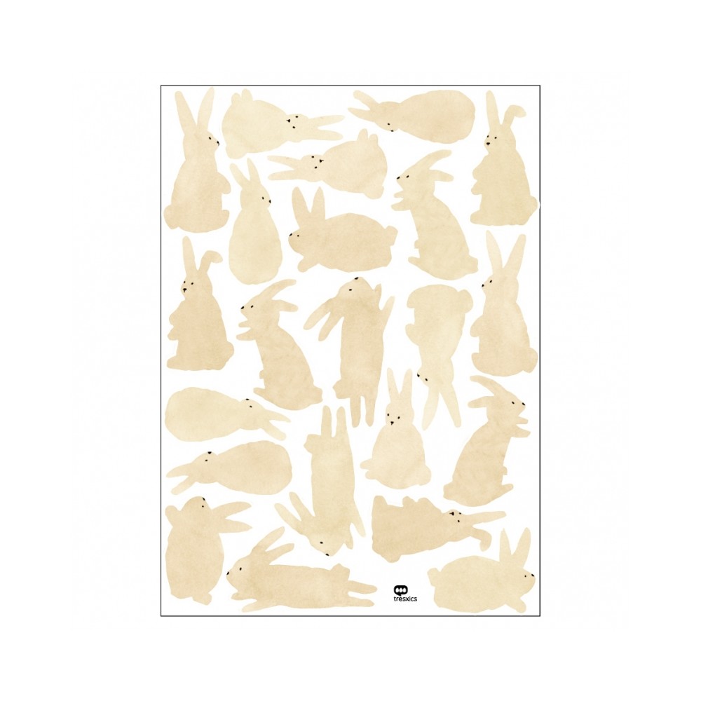 Tresxics textile Wandaufkleber, Kaninchen - Beige