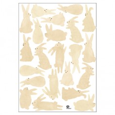 Tresxics textile Wandaufkleber, Kaninchen - Beige