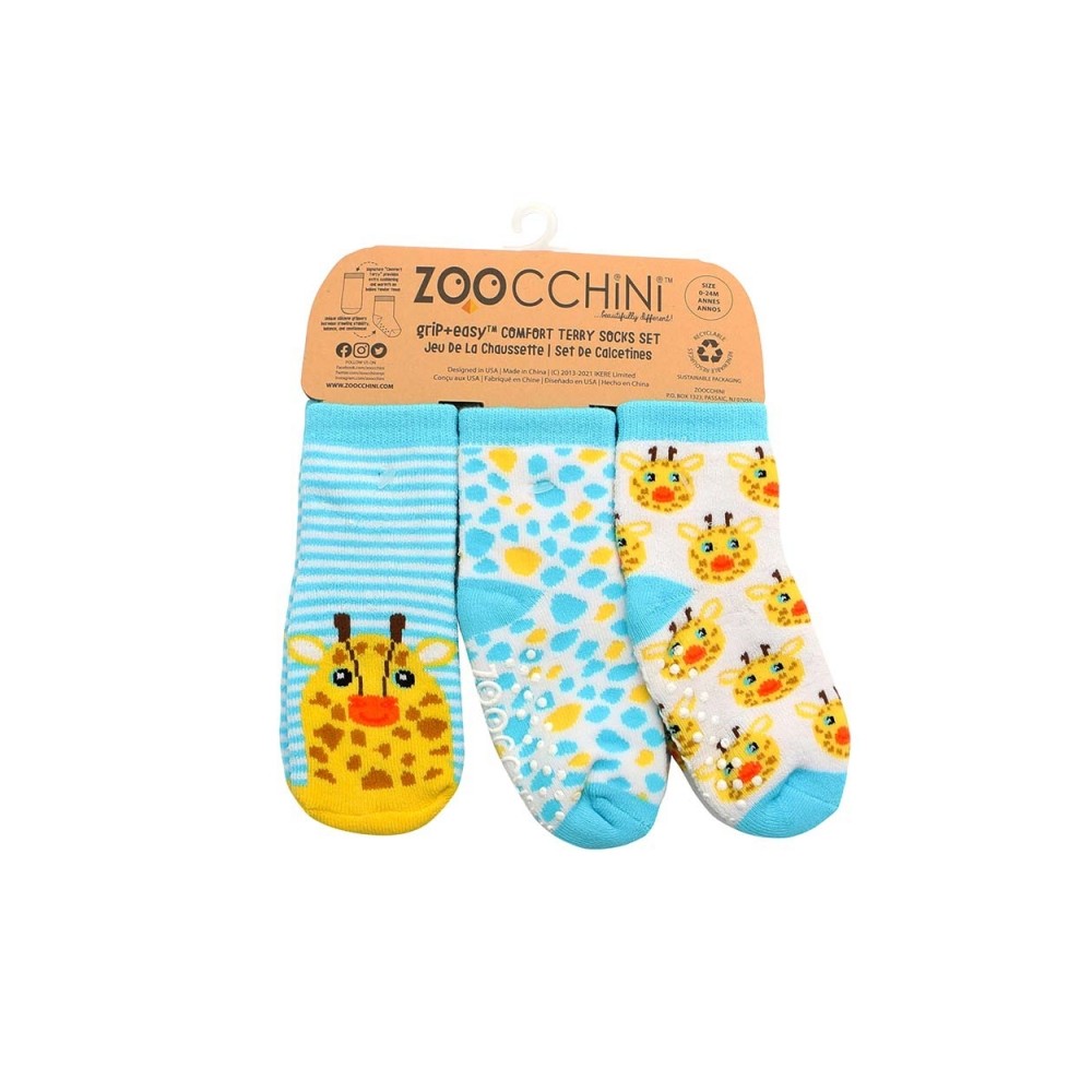 Zoocchini 3er Pack Söckchen (0-24 M), Jaimie die Giraffe