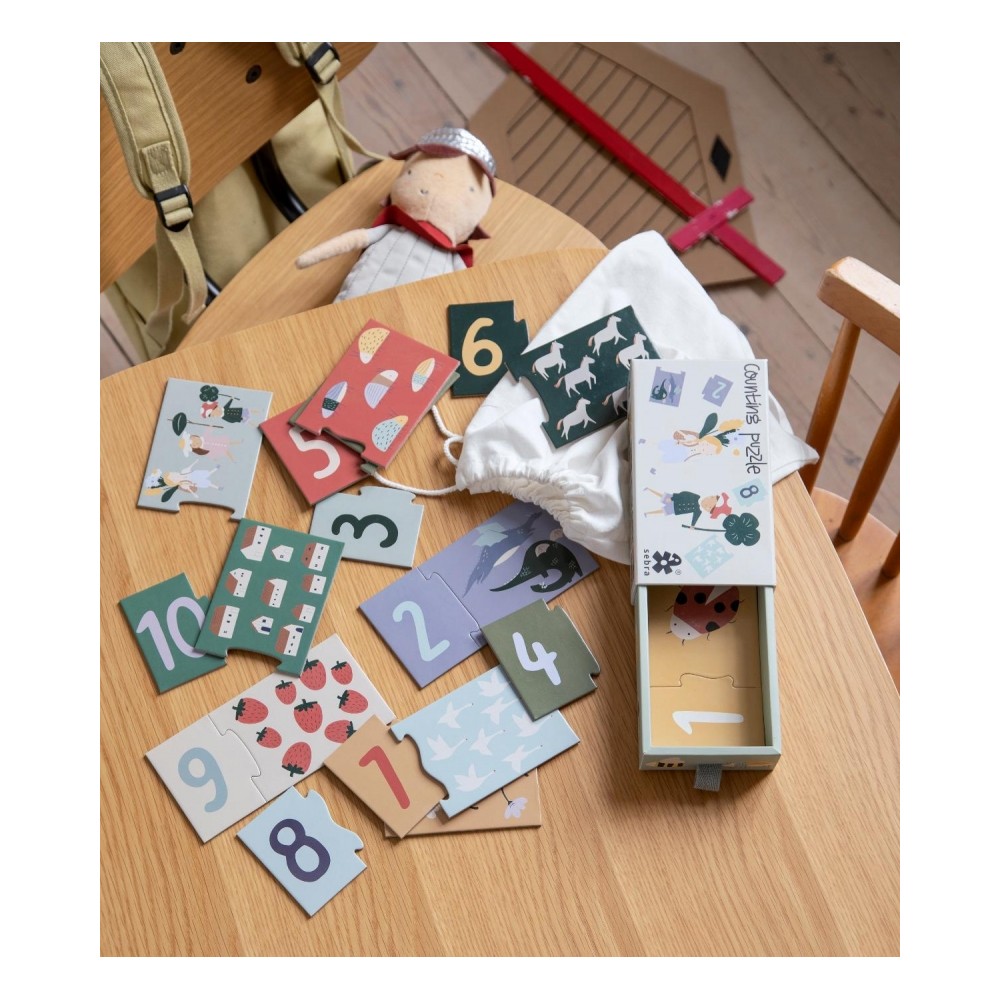 Sebra Puzzle mit Zahlen, Pixie/ Drache