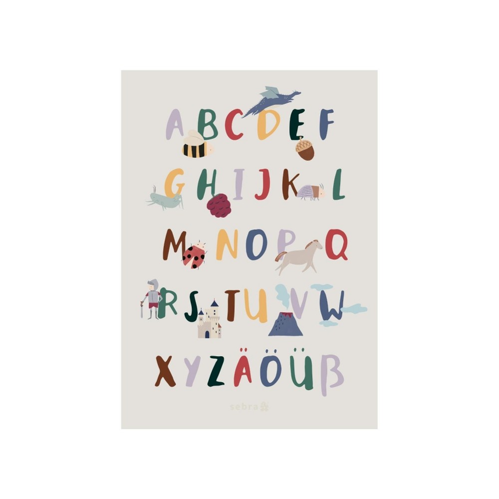 Sebra Poster, Alphabet A-B (DE), Dragon/ Pixie