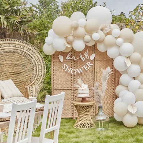 Hello Baby Taupe und Cloud Confetti Baby Shower Ballon Bundle