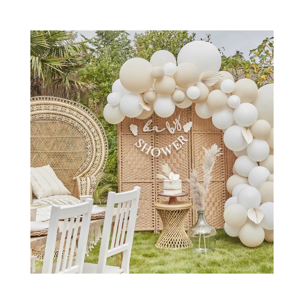 Hello Baby Taupe und Cloud Confetti Baby Shower Ballon Bundle