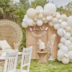 Hello Baby Taupe und Cloud Confetti Baby Shower Ballon Bundle