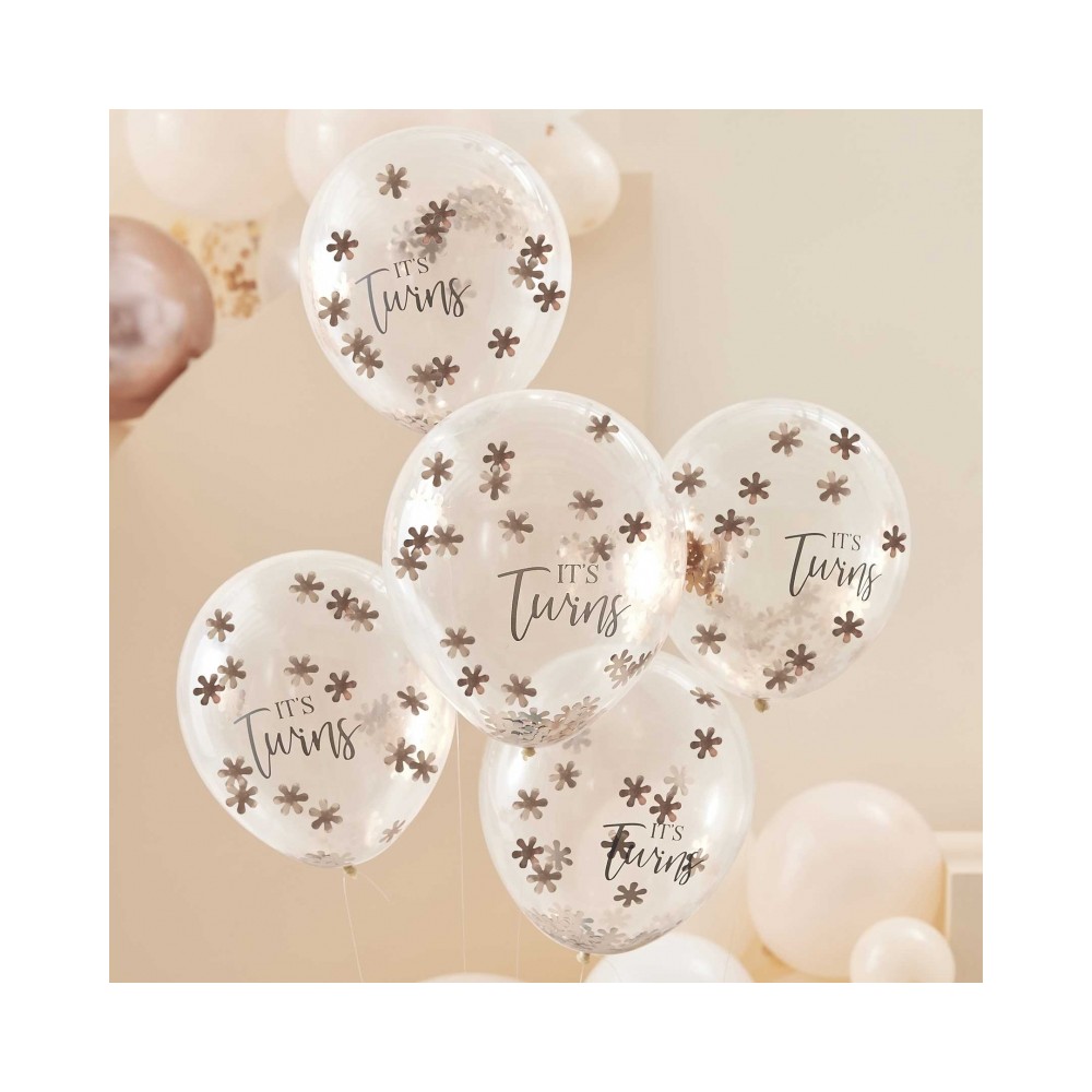 Rose Gold Its Twins Confetti Ballons