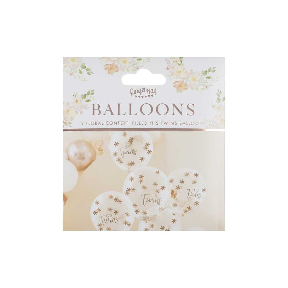 Rose Gold Its Twins Confetti Ballons
