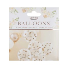 Rose Gold Its Twins Confetti Ballons