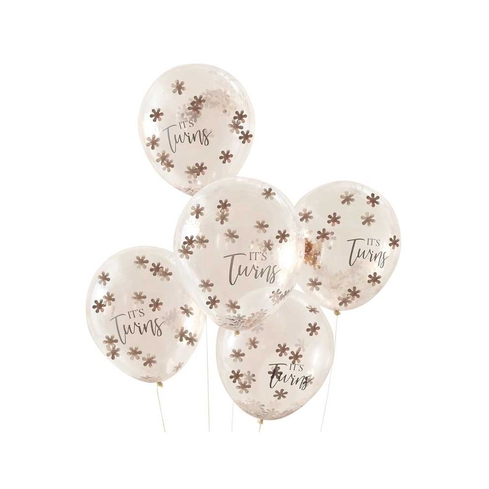 Rose Gold Its Twins Confetti Ballons