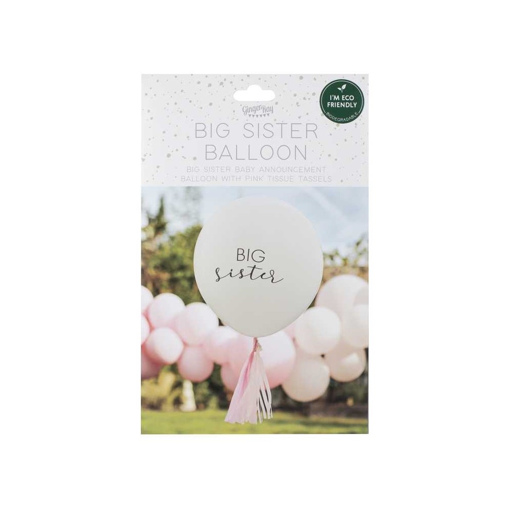 Big Sister Ballon mit rosaroten Quasten