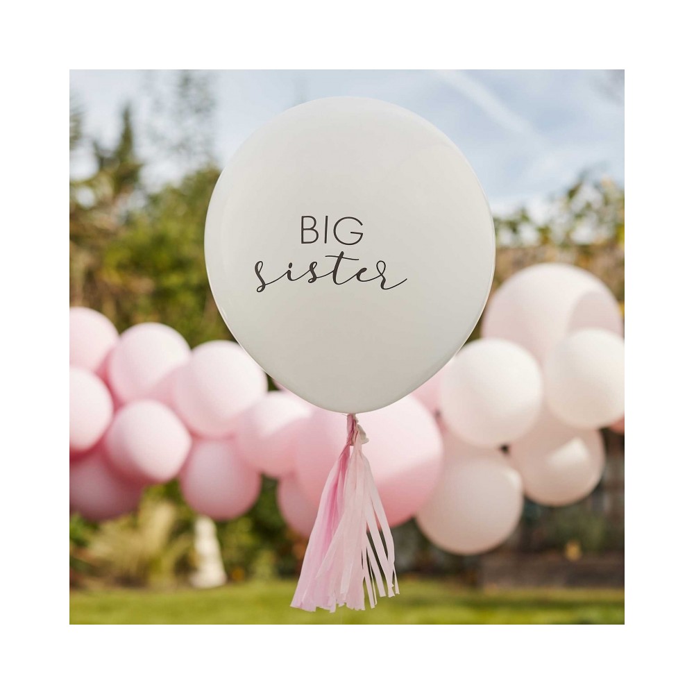 Big Sister Ballon mit rosaroten Quasten