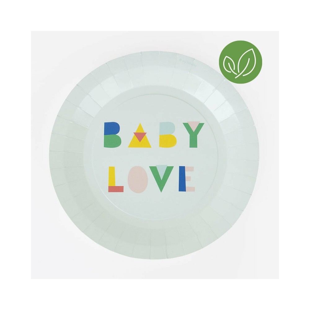 My Little Day Kartonteller, Mint Baby Shower, 8 Stk.