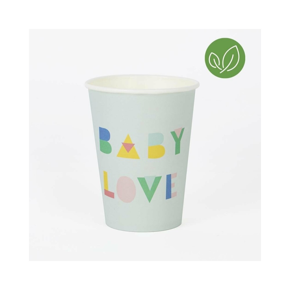 My Little Day Kartonbecher, Mint Baby Shower, 8-er Pack